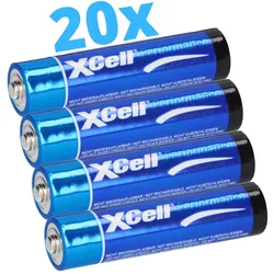80x XCell LR03 Micro Super Alkaline Batterie AAA 20x 4er Folie