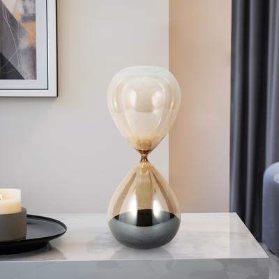 Sagebrook Home Glass Amber Hourglass, Elegant Decorative Objects