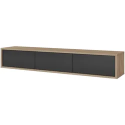 LOWBOARD LIVIA 180x36x32 cm mit 3 Türen Eichefarben