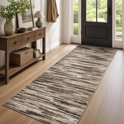 Garvee Abstract Stripes Washable Area Rug
