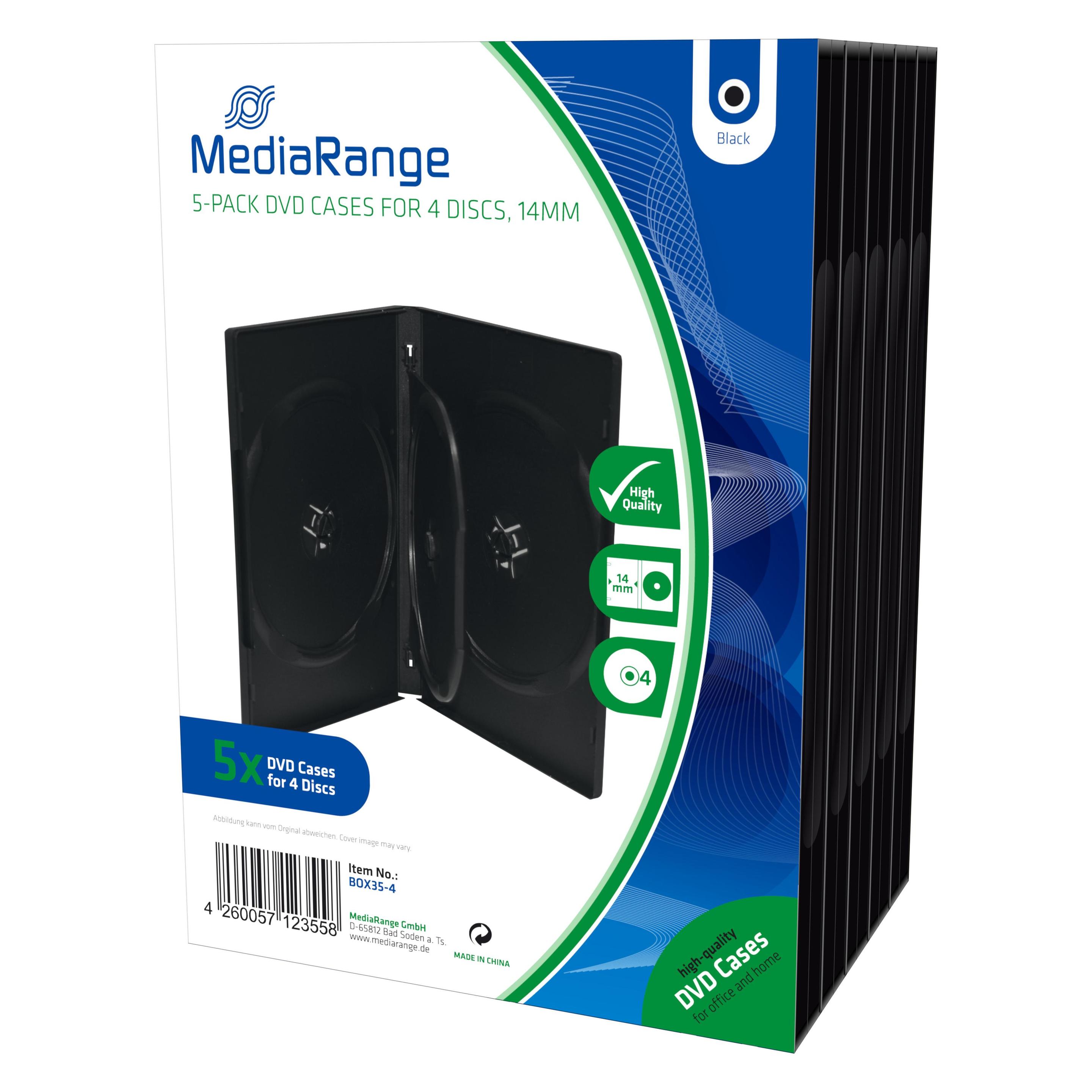 MediaRange DVD Ersatzhüllen, für 4 DVD-Medien, 5 Stück (BOX35-4)