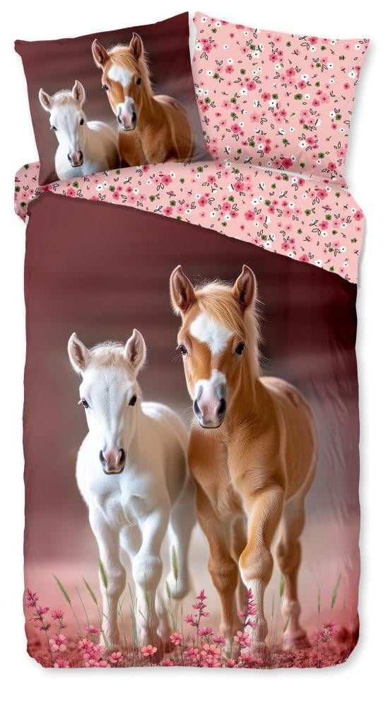 Muller Textil Kinderdekbedovertrek Joli Roze 140 x 200 cm