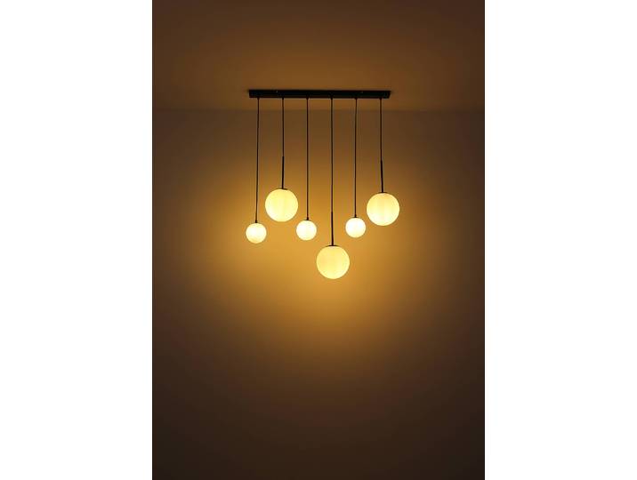 Suspension Clarke 20 x 117 x 91cm Transparent/Noir Tissu mélangé LED G9/E27
