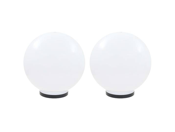 vidaXL Led-Gartenleuchten 2er Set Kugelförmig 40 Cm Pmma, Weiß, Kunststoff, E27, 40x40x40 cm, Lampen & Leuchten, Außenbeleuchtung, Außenleuchten