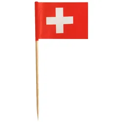 VEPATIM 200x Flaggenpicker Fahnenpicker Deko-Picker Land 'Schweiz'
