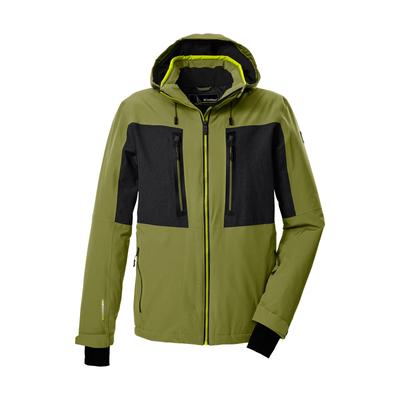 Skijacke KILLTEC "KSW 47 MN SKI JCKT", Herren, Gr. L, pistazie, Obermaterial: 100% Polyester.Futter: 100% Polyester.Füllung: 100% Polyester, Jacken Skijacke, Herren Skijacke: wasserdicht, atmungsaktiv, abnehmbare Kapuze