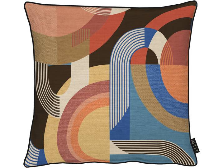 Dekokissen APELT Arco Gr. 1, bunt (blau, bunt, gemustert), B:46cm L:46cm, Polyester, Dekokissen_Sitzkissen_Kissenhüllen, Dekokissen
