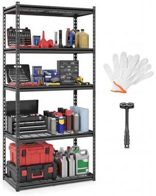 Costway 5-Tier Heavy-Duty Metal Shelving Unit with Adjustable Wire Rack Set of 1