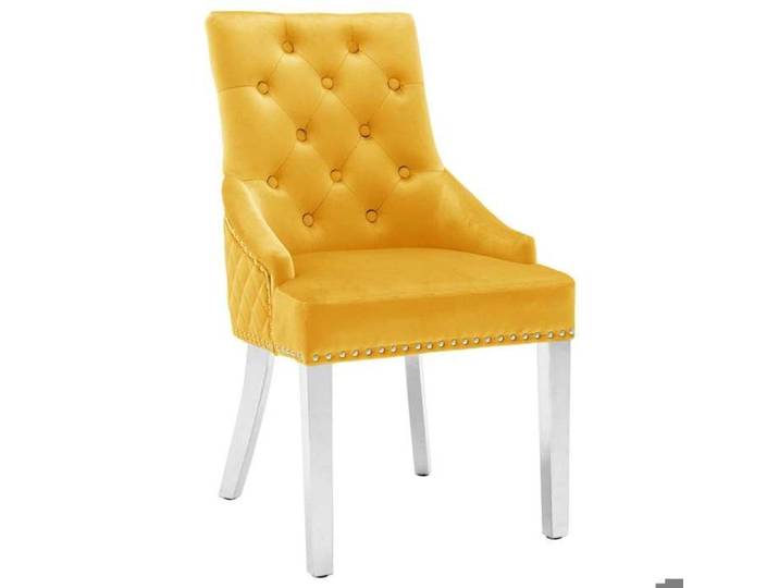 NEW Chaises de Cuisine - Chaises à manger (Set de 2） jaune velours{52x62x94 cm} 283746