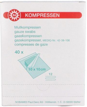 Mullkompressen 10x10 cm steril 12fach 40X2stk