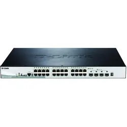 D-Link DGS-1510-28XMP 28Port PoE+ Switch Smart Managed Gigabit Stack 4x 10G (28 Ports), Netzwerk Switch, Schwarz
