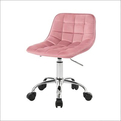 MODFU Bürostuhl Samt Rosa, höhenverstellbar und 360° drehbar