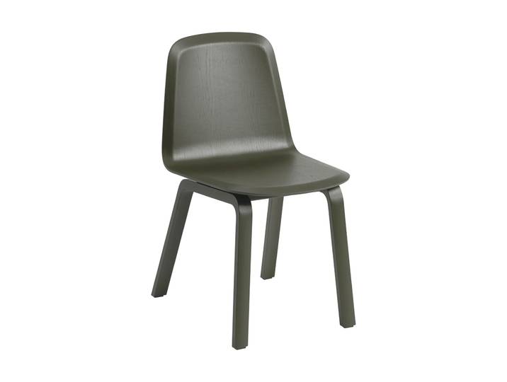 Muuto Brink Chair Wood Base chaise Dark olive
