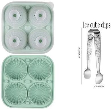 Lush Living Finds Silicone Ice Cube Tray With Lid Round & Square Ice Ball Maker For Whiskey & Cocktails round Green