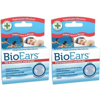 Bioears Silikon Ohrstöpsel antimikrobielle 2x 2x6 St