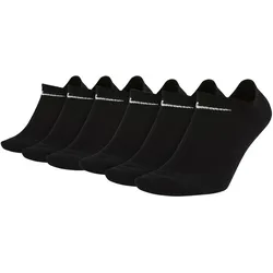 NIKE Unisex 6er Pack Sneaker Sportsocken - Everyday, Lightweight No Show, einfarbig Schwarz / 42-46