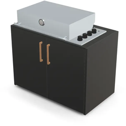 Brabura Box-Q 4-Brenner Edelstahl - Nero Zimbabwe / Anthrazit / Holzgriff