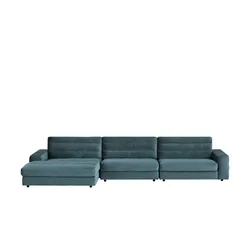 Ecksofa Samt  Scarlatti ¦ blau ¦ Maße (cm): B: 416 H: 83 T: 205.0