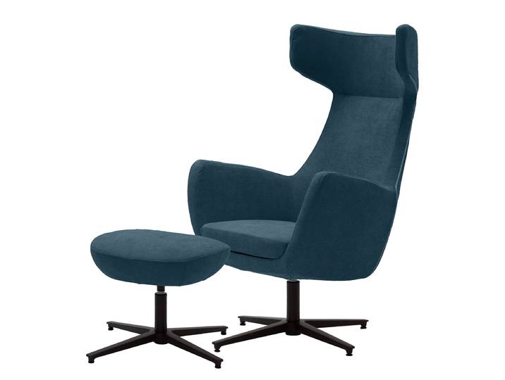 Fauteuil lounge LUZO Bleu Microfibre Wiam 76 x 117 x 74cm