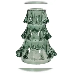 Christmas Decorations 1 Kerzenhalter 10,8cm Glas Tannenbaum Kerzenhalter Spitzkerzenhalter Tischdeko Kerzenglas Weihnachtsdeko Winterdeko Weihnachtsbaum Grün transparent