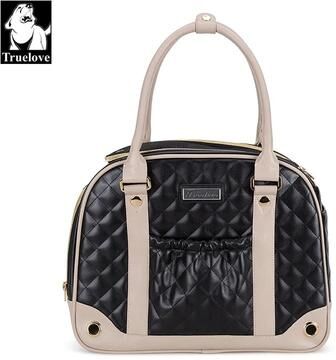 Uplift Essentials Fashion Pet Carrier Handbag Portable Travel Bag For Cats And Dogs black m