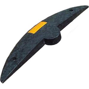 Schake Fahrbahnschwelle 3393-55A, Anfangsstück, Abschlusselement mit Zapfen, schwarz / gelb 15 x 80 x 5cm