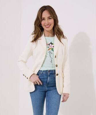 Plus Size Women's Classic Blazer by Joe Browns in Ivory (Size 12 W)