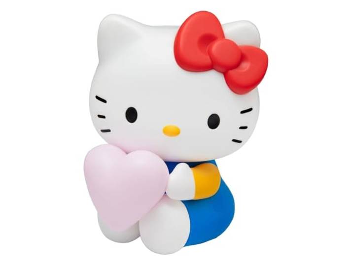 Hello Kitty Lampe 3D en forme de cœur – Lampe sous licence officielle Sanrio\, pour table de chevet ou décoration d'étagère\, alimentée par piles Paladone