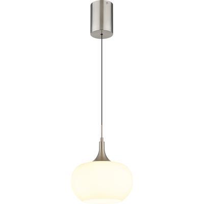 NOWA Hängeleuchte "LUI", weiß (nickel matt), 1, Ø 24cm H: 150cm, 1 Stk., Leuchten, LED-Hängeleuchte, dimmbar, Soft-Lift, elegant & funktional, Hängeleuchte