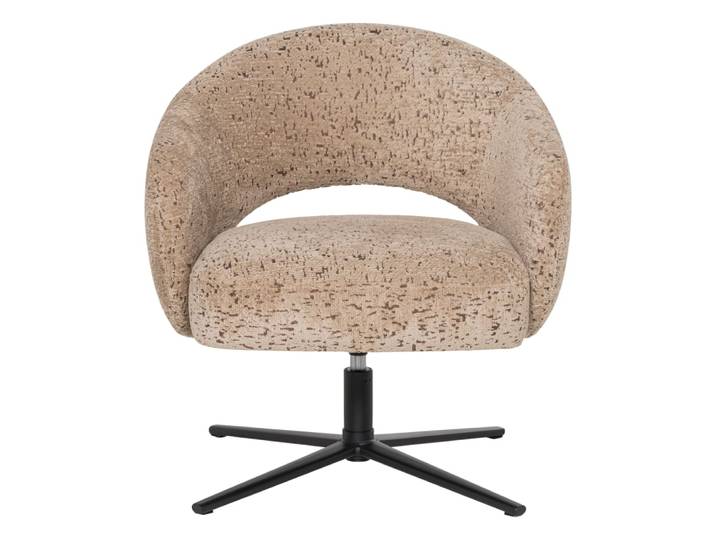 Fauteuil pivotant en velours sable