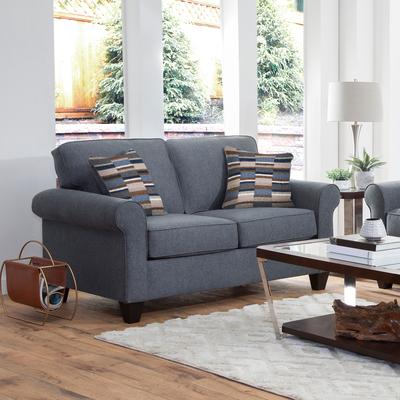 American Furniture Classics Model 8-020-A330V22 Eureka Rolled Arm Loveseat with Two Pillows