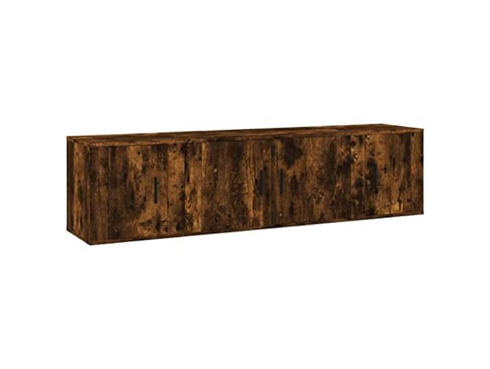 GKHPYURE TV-Möbel-Set, 3-teilig, Eiche Rauch, Holz, mehrschichtig Wandhängendes Design, großer Stauraum, Staubschutztüren, einfache Montage