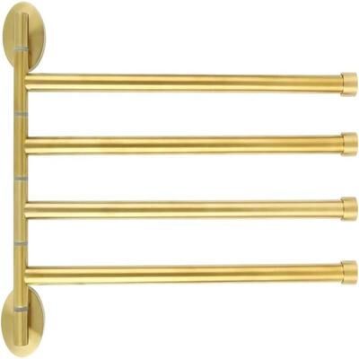 No Folding Hand Towel Bar 4 Bars Arm Towel Holder Towel Hanger for Bathroom Wall Mount