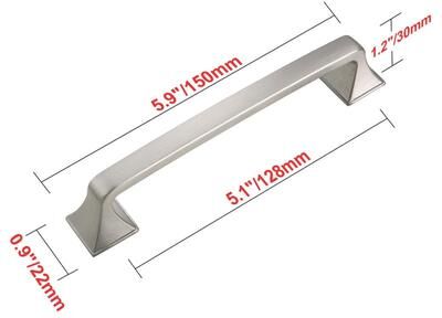 "Utopia Alley Brax Pull Handle - Decorative Cabinet Brushed Nickel Drop Pull Handles, 5.1"" Center to Center"