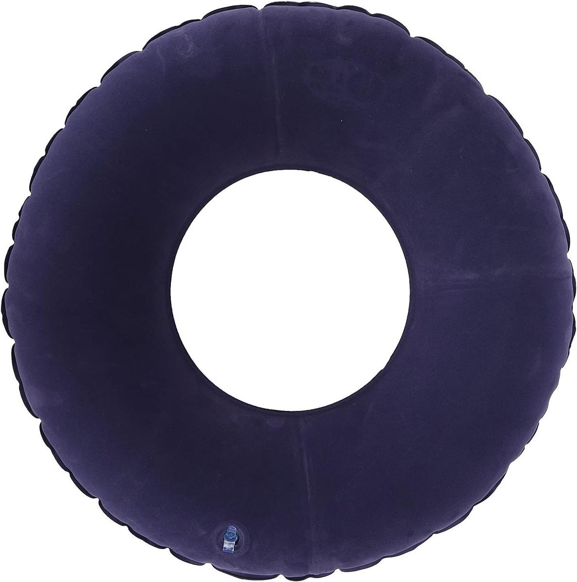 Donut Kussen voor volwassenen - Opblaasbaar stuitje kussen met antislip bodem - Donkerblauw