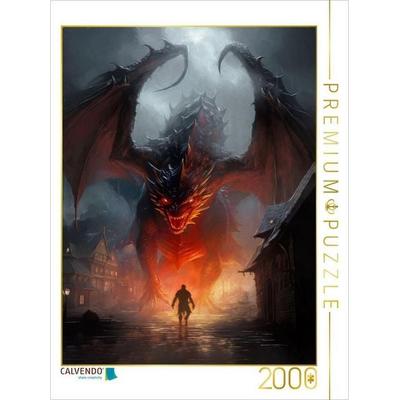CALVENDO Puzzle Das Mittelalter mit Drachen, Rittern und Burgen | 2000 Teile Lege-Größe 90x67cm Foto-Puzzle für glückliche Stunden