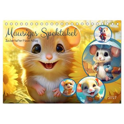Mausiges Spektakel. Zauberhafter Maus-Alltag (Tischkalender 2027 DIN A5 quer), CALVENDO Monatskalender