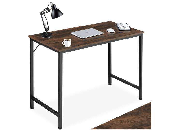 Schreibtisch Jenkins - Industrial Holz dunkel, rustikal, 100 cm