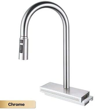 Uplifted Finds Luxury Gunmetal Brass LED Digital Display Kitchen Faucet Pull Out g3 8 chrome