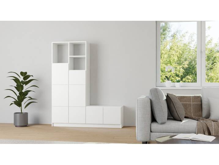 Modernes Regalsystem MDF Beschichtet MDF Weiß matt