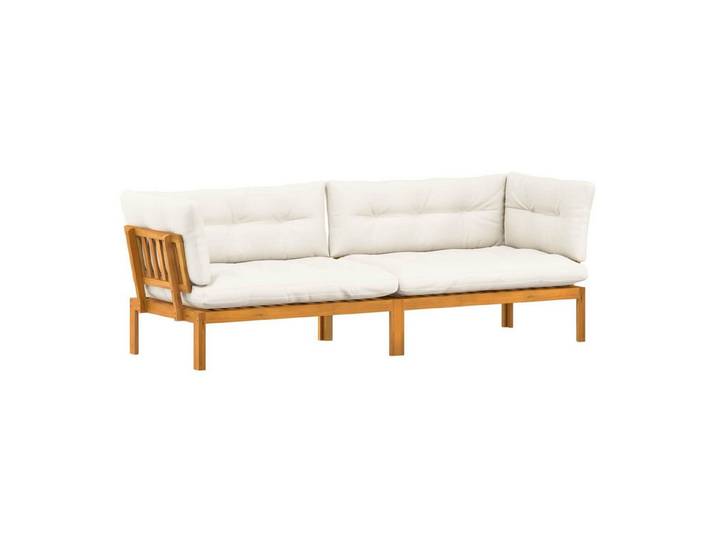 vidaXL Sofaelement Garten Pallet Sofa Einheiten 2 Stück Natürlich und Cremweiß (2 St)