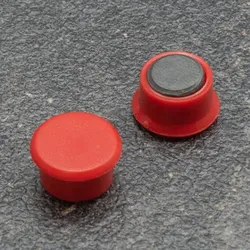 10 Büromagnet, rund 13 mm | rot, Kunststoff, Ferrit