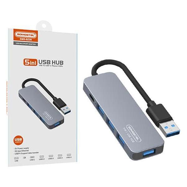 Somostel Host-Adapter USB-C SMS-BZ09 DEX PD 60 W 1 x Typ-C 1 x USB 3.0 3 x USB 2.0 (USB-C, 5 Ports) (43095282)