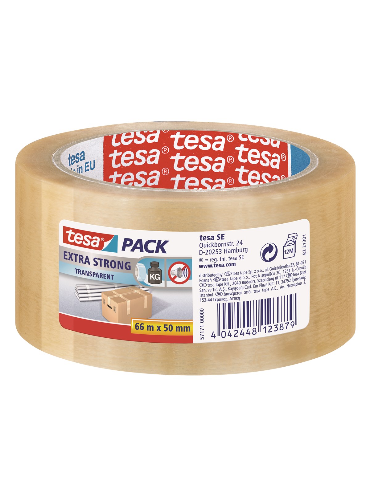 tesa pack Extra Strong PVC Verpackungsklebeband 66 m x 50 mm