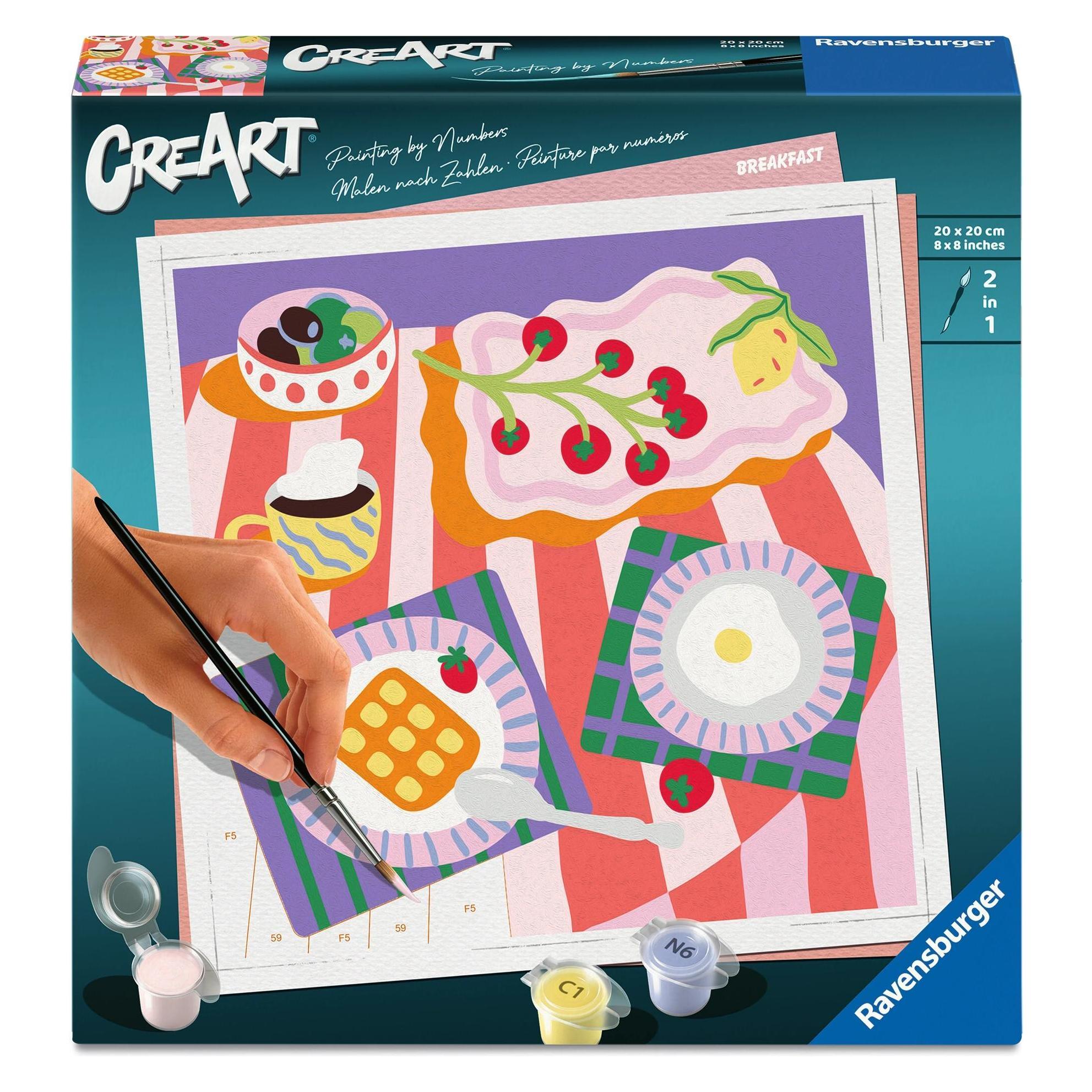Ravensburger CreArt, Malen nach Zahlen Adults Trend - Frühstückszeit (12023197)