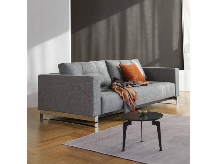 Schlafsofa Wilshere Webstoff Kunstfaser 70x233x117cm Dunkelgrau ausziehbar modern