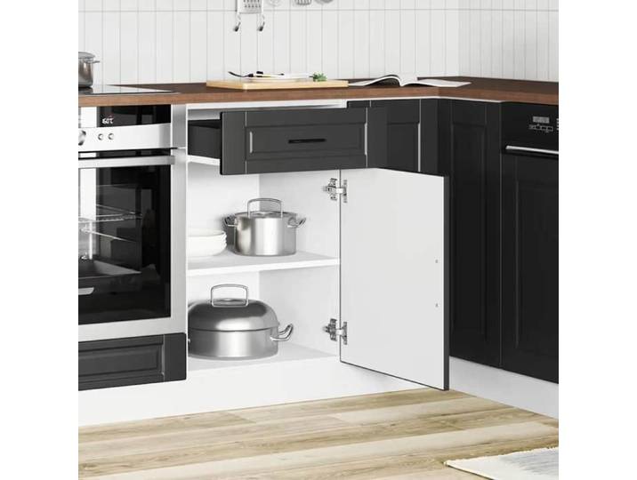 Noir Armoire/Cabinet de cuisine - mango - avec rangement - Porto noir bois d'ingénierie FR794