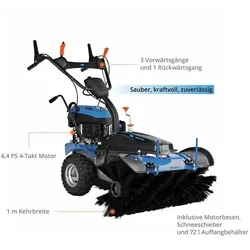 Güde Güde Kehrmaschine GKM 100.1 inkl. Schneeschieber & Auffangbehälter