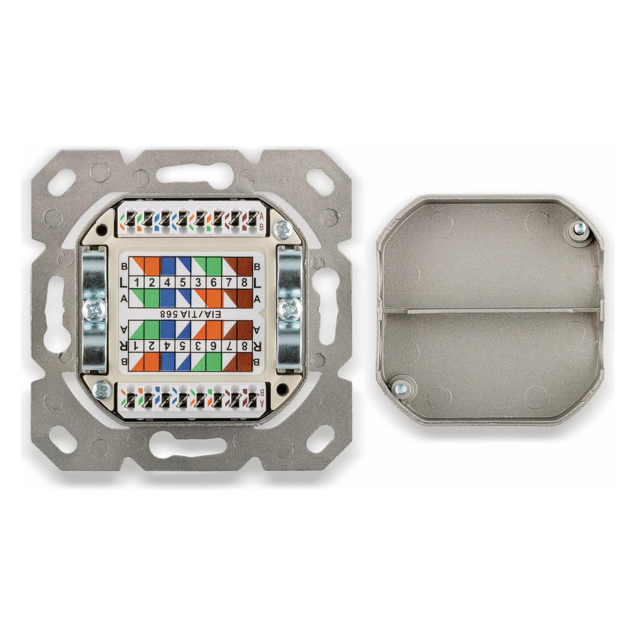 Goobay CAT 6a Unterputzdose UP 2x RJ45 Netzwerkdose geschirmt (68721)