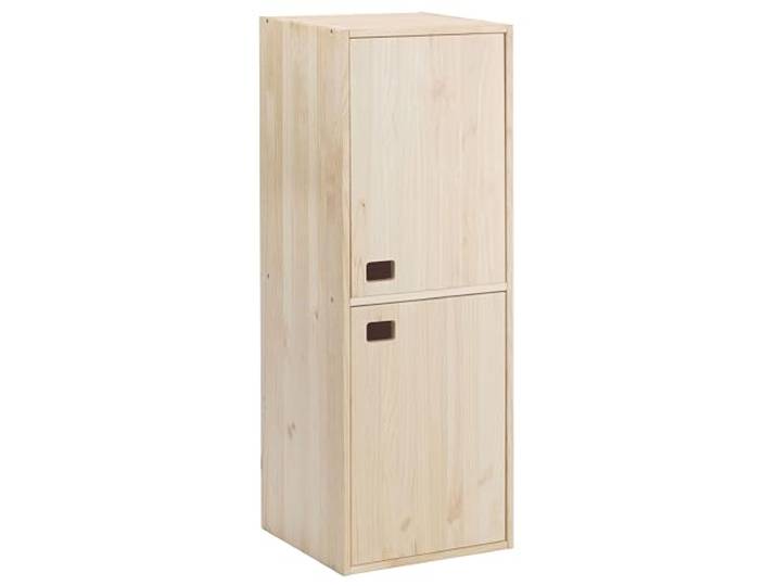 Astigarraga Kit Line Dynamischer Aufbewahrungsschrank, 2 Türen und 4 Einlegeböden, Kiefernholz, 105,4 x 37,3 x 33 cm